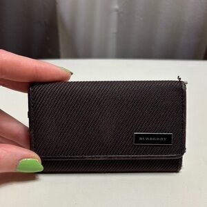 Vintage Burberry Brown Canvas Key Holder